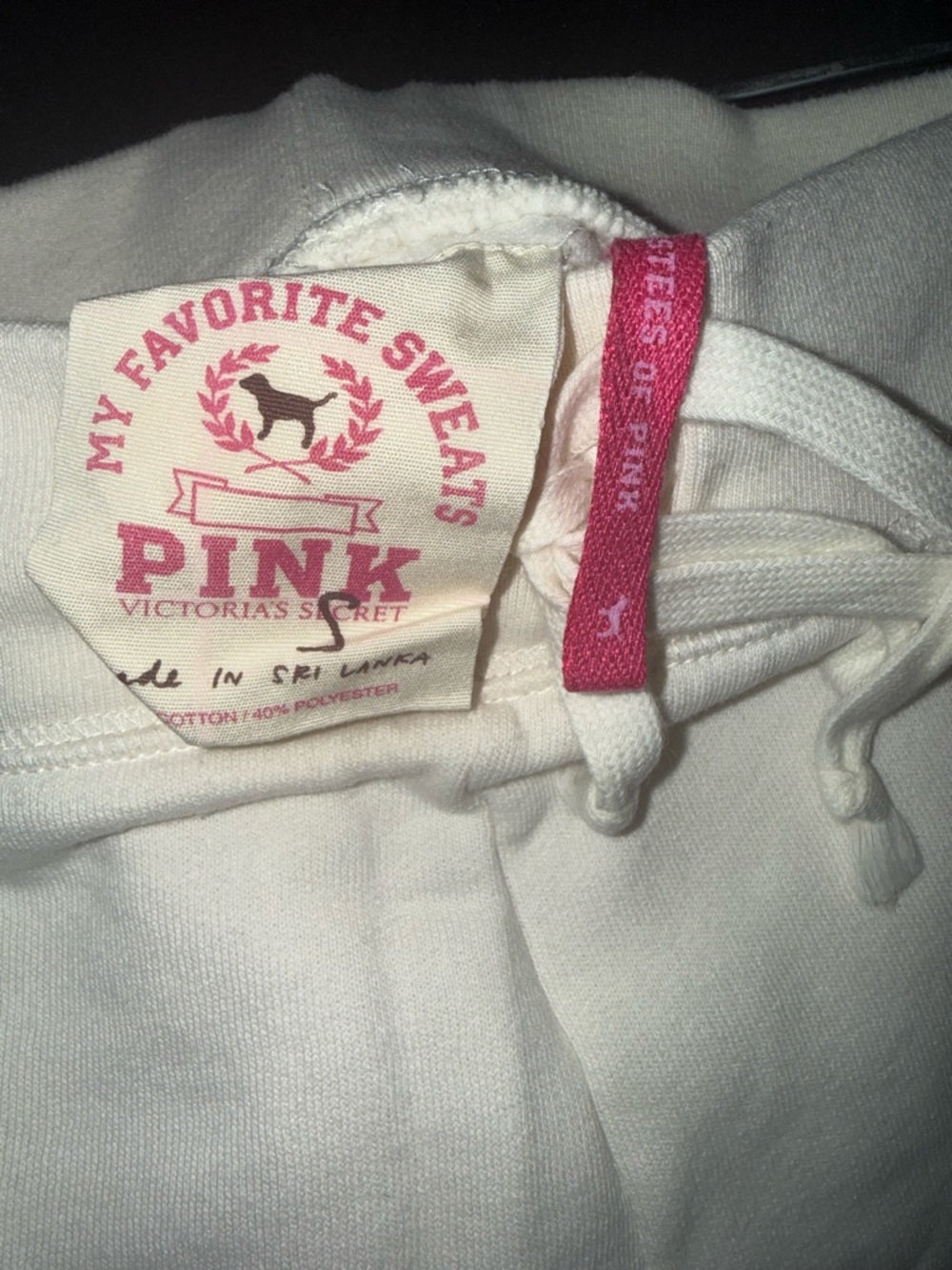 Victoria's Secret PINK White Women’s Joggers with Side Script - Picture 3 of 3